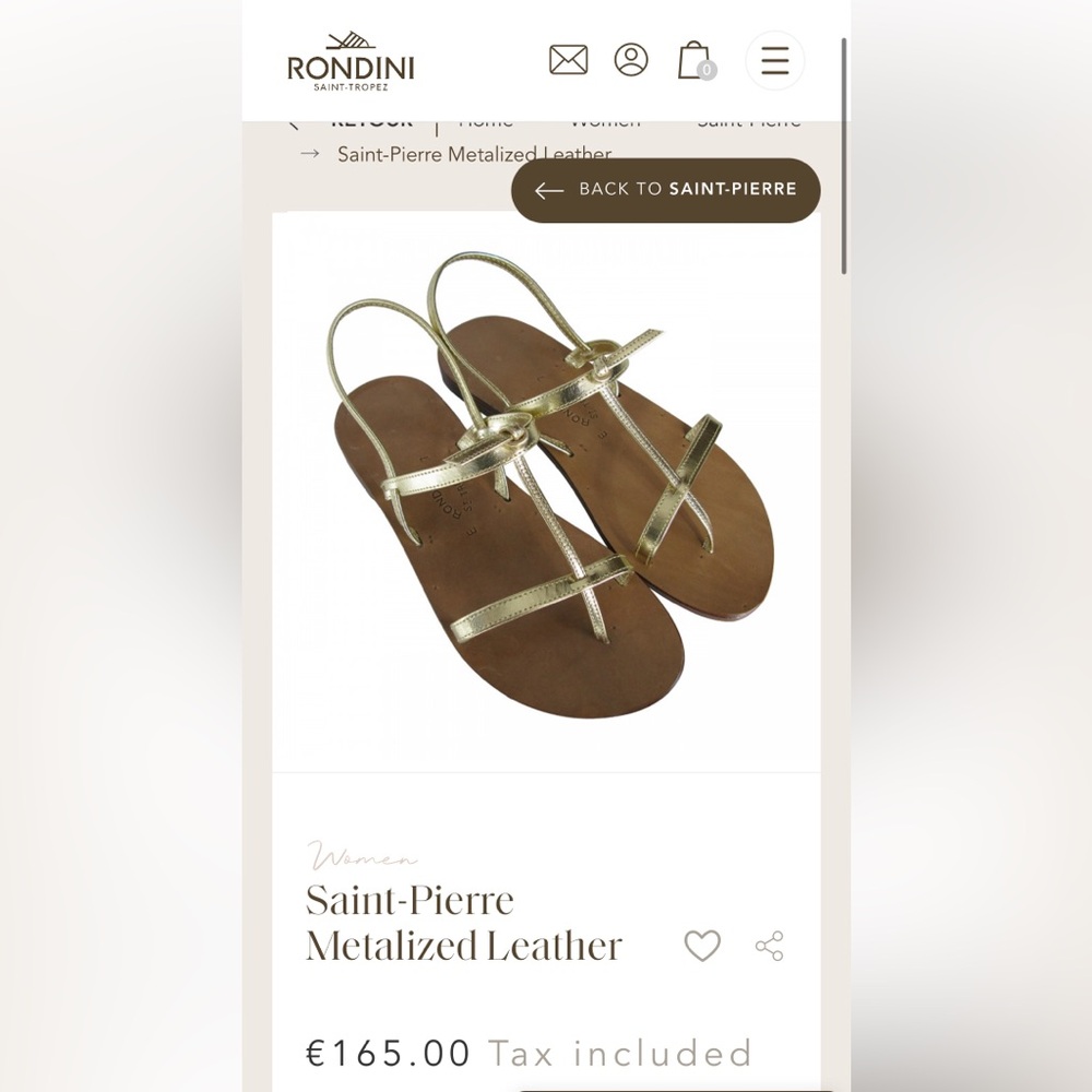 Saint-Pierre Metalized Leather Sandal